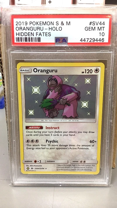 2019 Pokemon Sun & Moon Hidden Fates Sv44 Oranguru-holo PSA