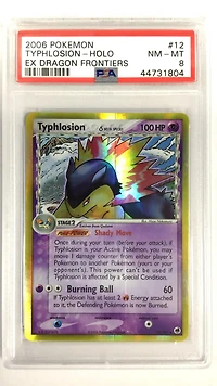 2006 Pokemon Ex Dragon Frontiers 12 Typhlosion-holo PSA 8