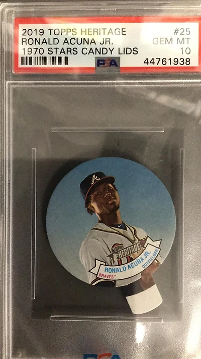2019 Topps Heritage 1970 Stars Candy Lids 25 Ronald Acuna Jr. PSA 10