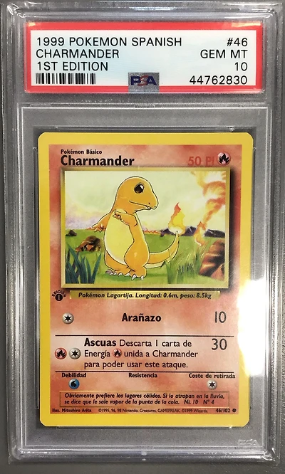 1999 Pokemon Spanish 46 Charmander 1st Edition PSA 10
