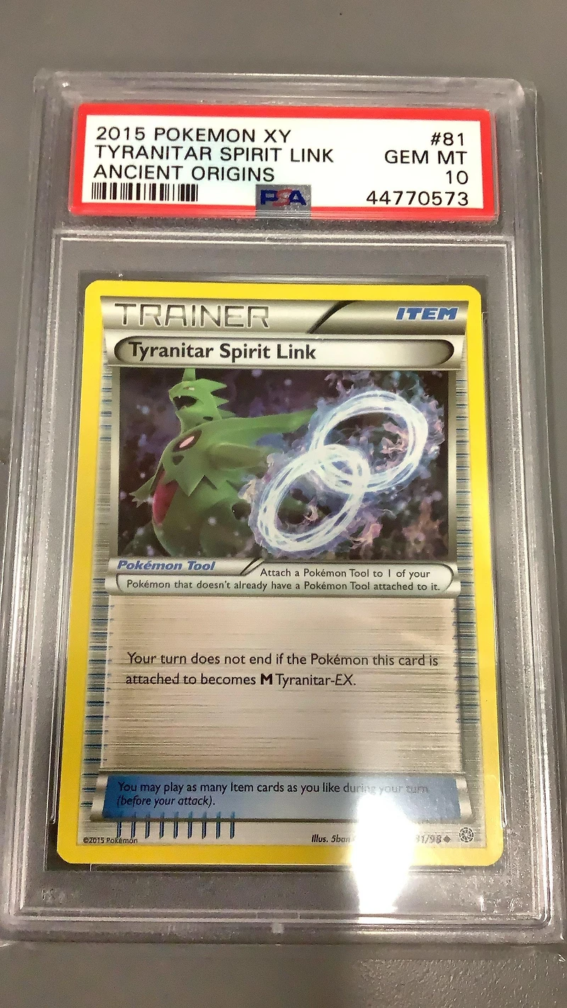 2015 Pokemon Xy Ancient Origins 81 Tyranitar Spirit Link PSA 10