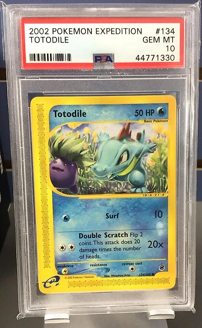 2002 Pokemon Expedition 134 Totodile PSA 10