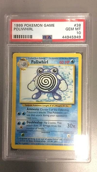 1999 Pokemon Game 38 Poliwhirl PSA