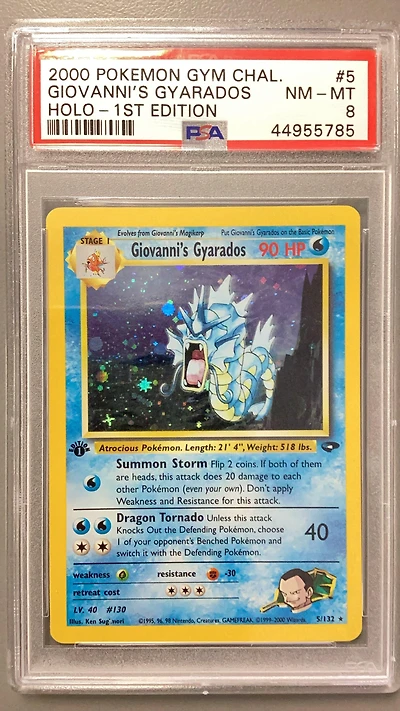 2000 Pokemon Gym Challenge 5 Giovanni's Gyarados PSA