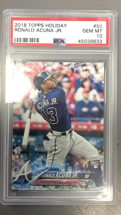 2018 Topps Holiday 50 Ronald Acuna Jr. PSA 10