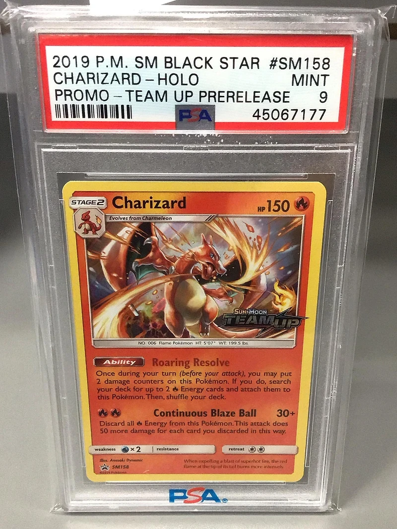 2019 Pokemon Sm Black Star Promo Sm158 Charizard-holo Team Up Prerelease PSA