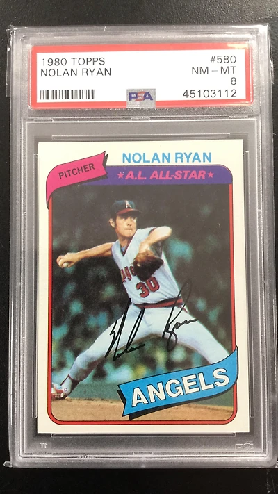 1980 Topps 580 Nolan Ryan PSA 8