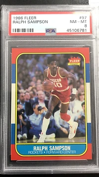 1986 Fleer 97 Ralph Sampson PSA 8