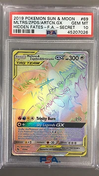 2019 Pokemon Sun & Moon Hidden Fates Mltrs/zpds/artcn.gx PSA
