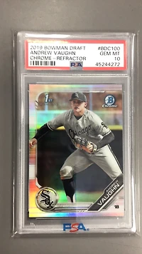 2019 Bowman Draft Bdc100 Andrew Vaughn Chrome-refractor PSA 10