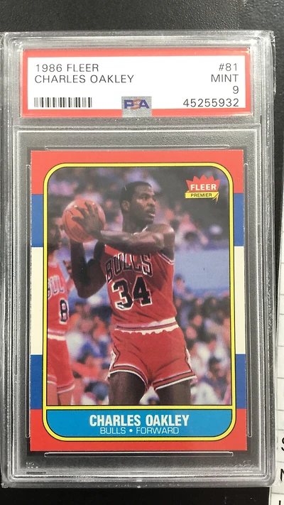 1986 Fleer 81 Charles Oakley PSA 9