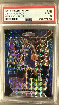 2017 Panini Prizm Mosaic 40 De'aaron Fox Blue PSA 9