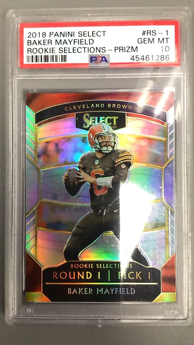 2018 Panini Select Rookie Selections Rs1 Baker Mayfield Prizm PSA 10