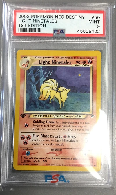 2002 Pokemon Neo Destiny 50 Light Ninetales 1st Edition PSA