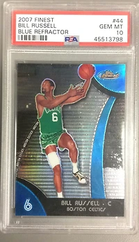2007 Finest 44 Bill Russell Blue Refractor PSA 10