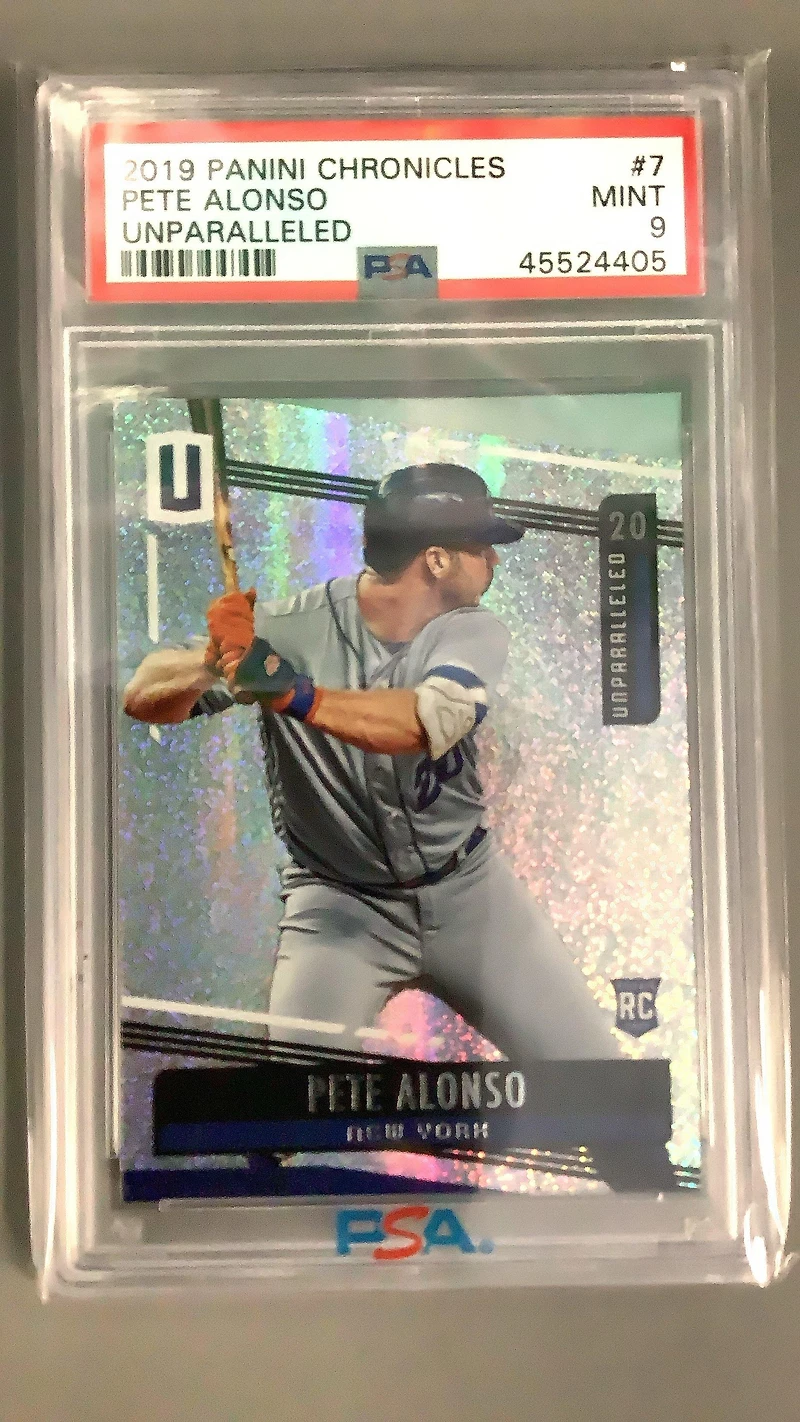 2019 Panini Chronicles Unparalleled 7 Pete Alonso PSA 9