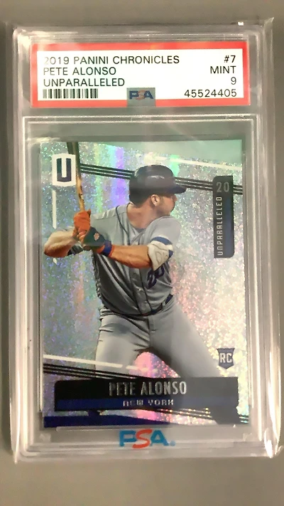 2019 Panini Chronicles Unparalleled 7 Pete Alonso PSA 9