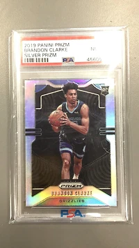 2019 Panini Prizm 266 Brandon Clarke Silver Prizm PSA 8