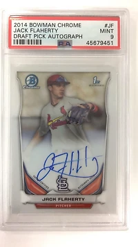 2014 Bowman Chrome Draft Pick Autograph Jf Jack Flaherty PSA 9
