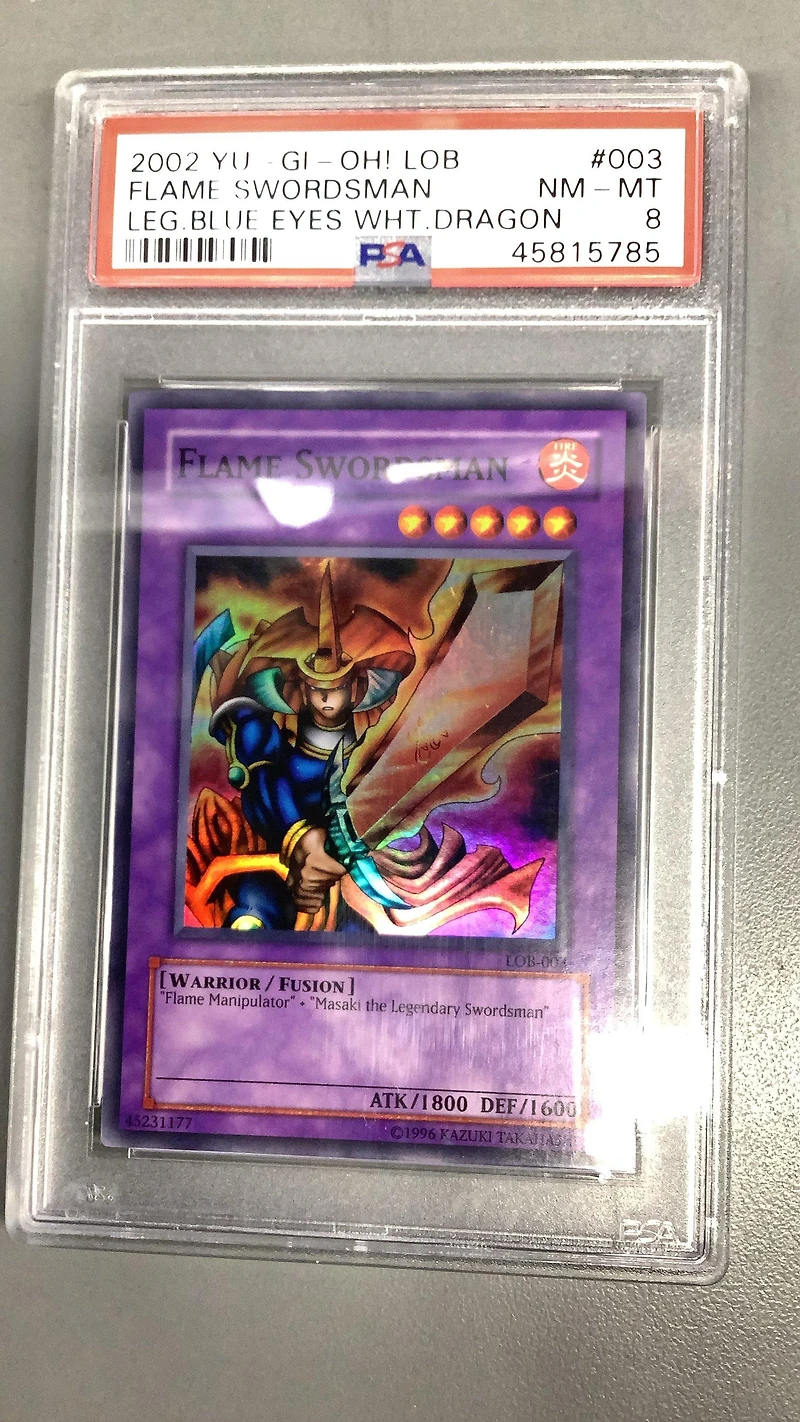 2002 Yu-gi-oh! Lob-legend Of Blue Eyes White Dragon 003 Flame Swordsman PSA