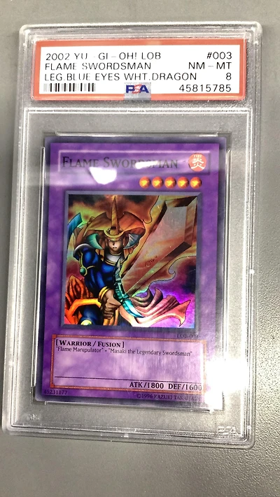 2002 Yu-gi-oh! Lob-legend Of Blue Eyes White Dragon 003 Flame Swordsman PSA