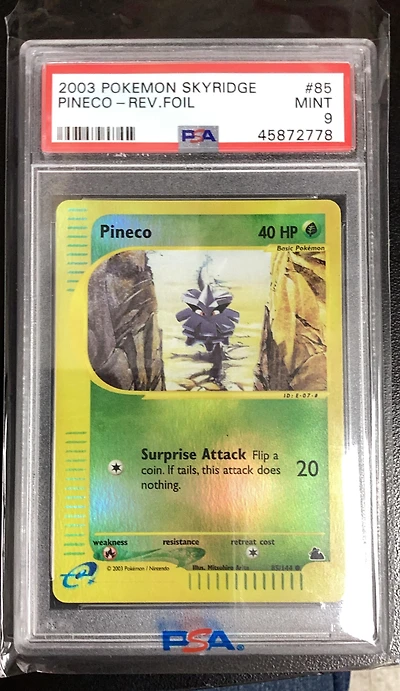 2003 Pokemon Skyridge 85 Pineco-reverse Foil PSA 9