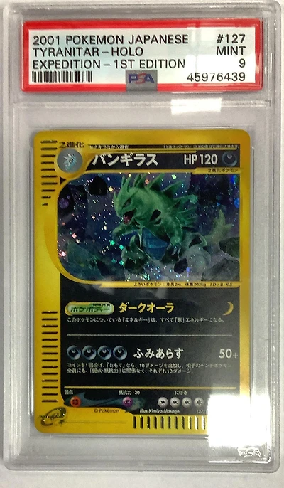2001 Pokemon Japanese Expedition 127 Tyranitar-holo 1st Edition PSA