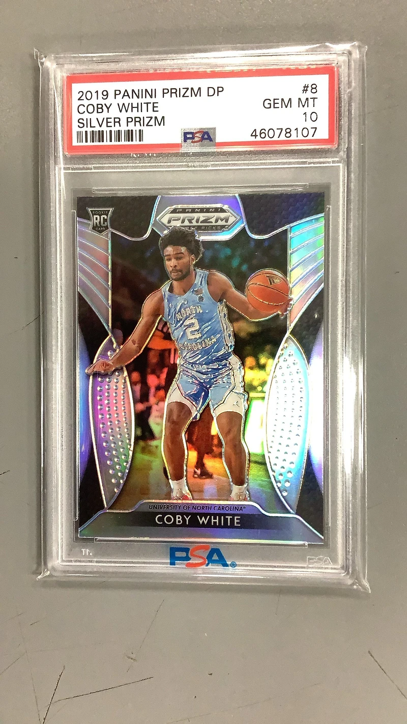 2019 Panini Prizm Draft Picks 8 Coby White Silver Prizm PSA 10