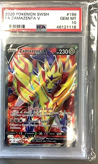 2020 Pokemon Sword & Shield 196 Full Art/zamazenta V PSA