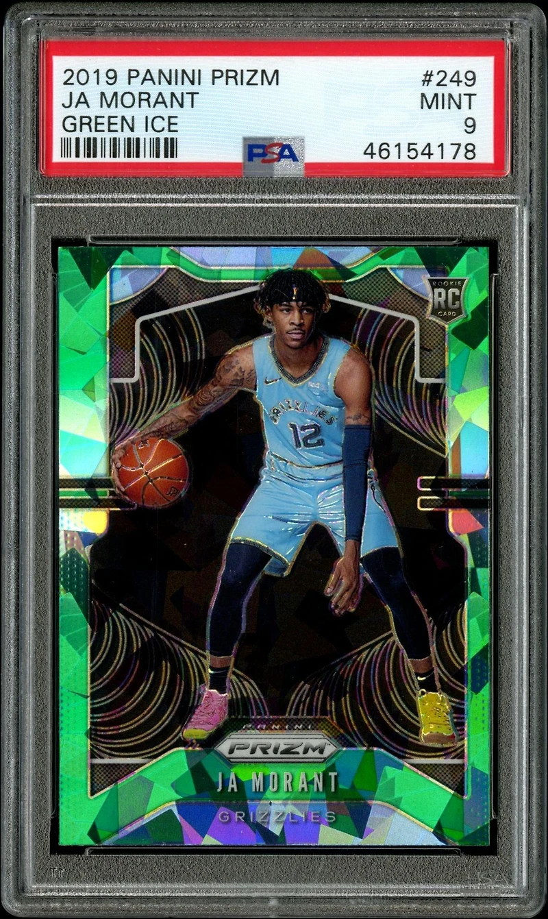 2019 Panini Prizm 249 Ja Morant Green Ice PSA 9