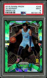 2019 Panini Prizm 249 Ja Morant Green Ice PSA 9