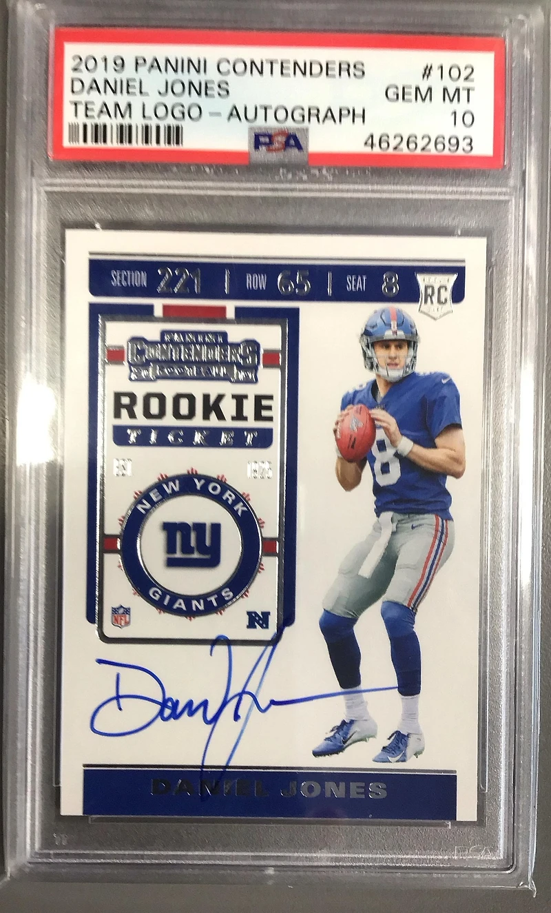 2019 Panini Contenders 102 Daniel Jones Autograph PSA 10