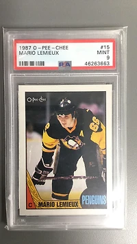 1987 O-pee-chee 15 Mario Lemieux PSA 9