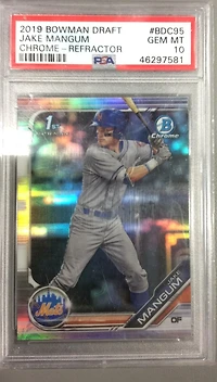 2019 Bowman Draft Bdc95 Jake Mangum Chrome-refractor PSA 10
