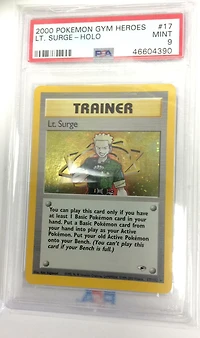 2000 Pokemon Gym Heroes 17 Lt. Surge-holo PSA
