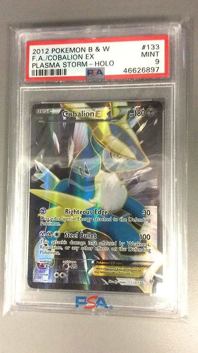 2013 Pokemon Black & White Plasma Storm 133 Full Art/cobalion Ex PSA