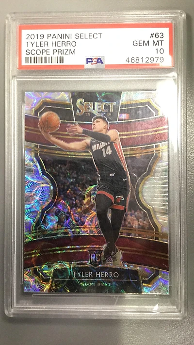 2019 Panini Select 63 Tyler Herro Scope Prizm PSA 10