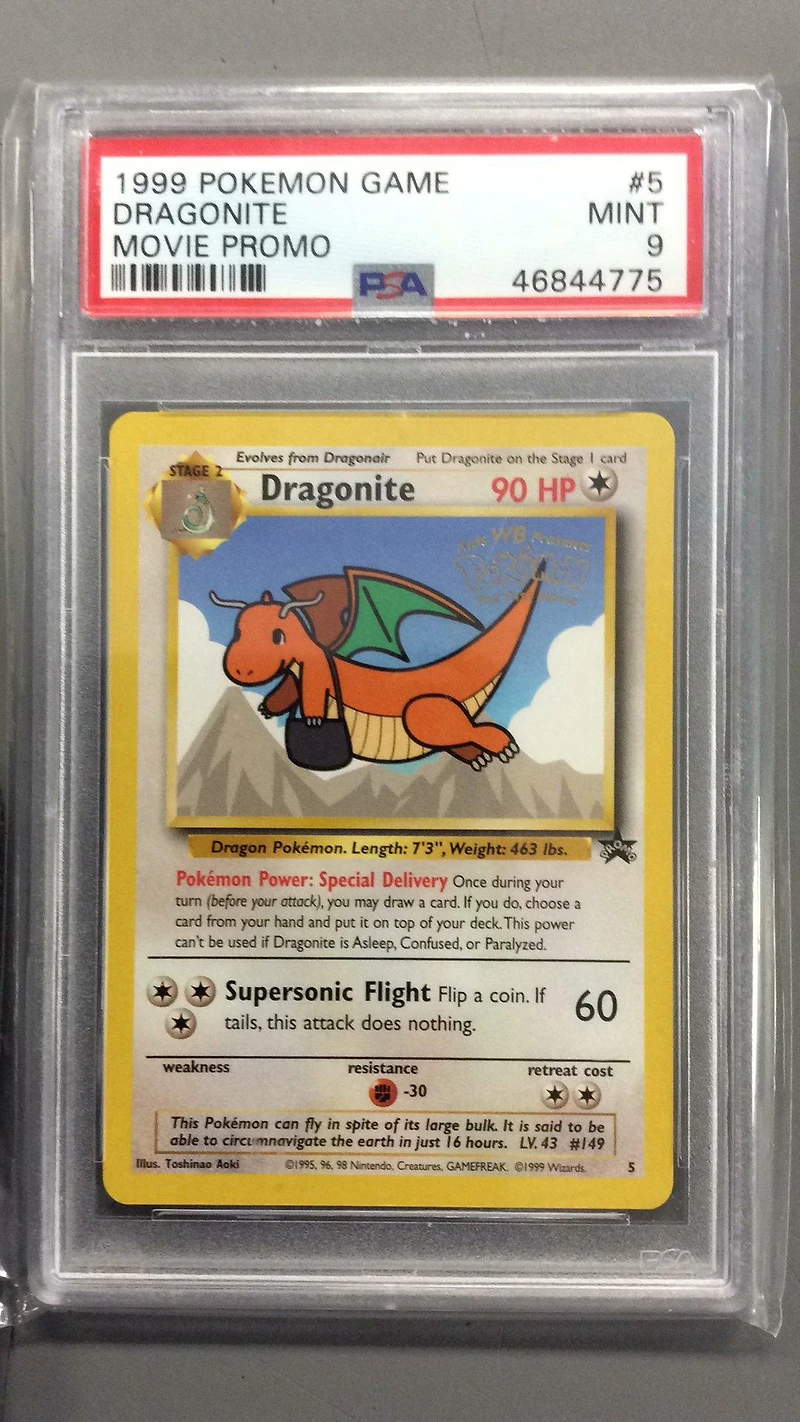 1999 Pokemon Game Movie 5 Dragonite PSA