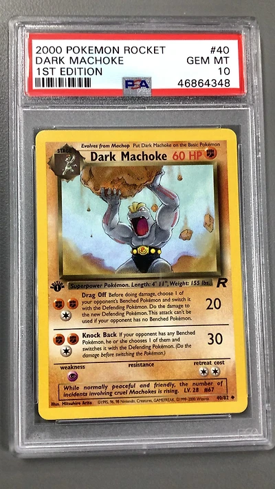 2000 Pokemon Rocket 40 Dark Machoke 1st Edition PSA