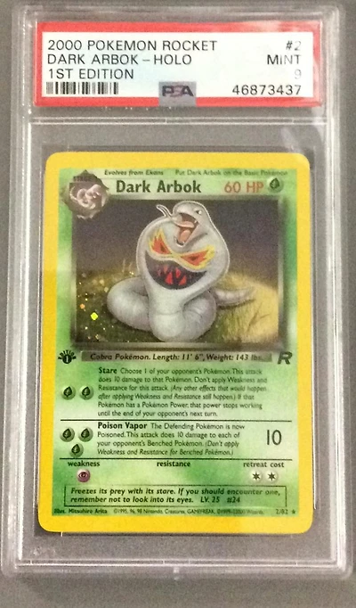 2000 Pokemon Rocket 2 Dark Arbok-holo 1st Edition PSA