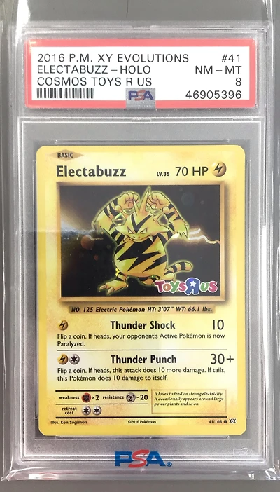2016 Pokemon Xy Evolutions 41 Electabuzz-holo Cosmos-toys R Us PSA 8