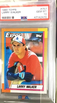 1990 Topps 757 Larry Walker PSA 10