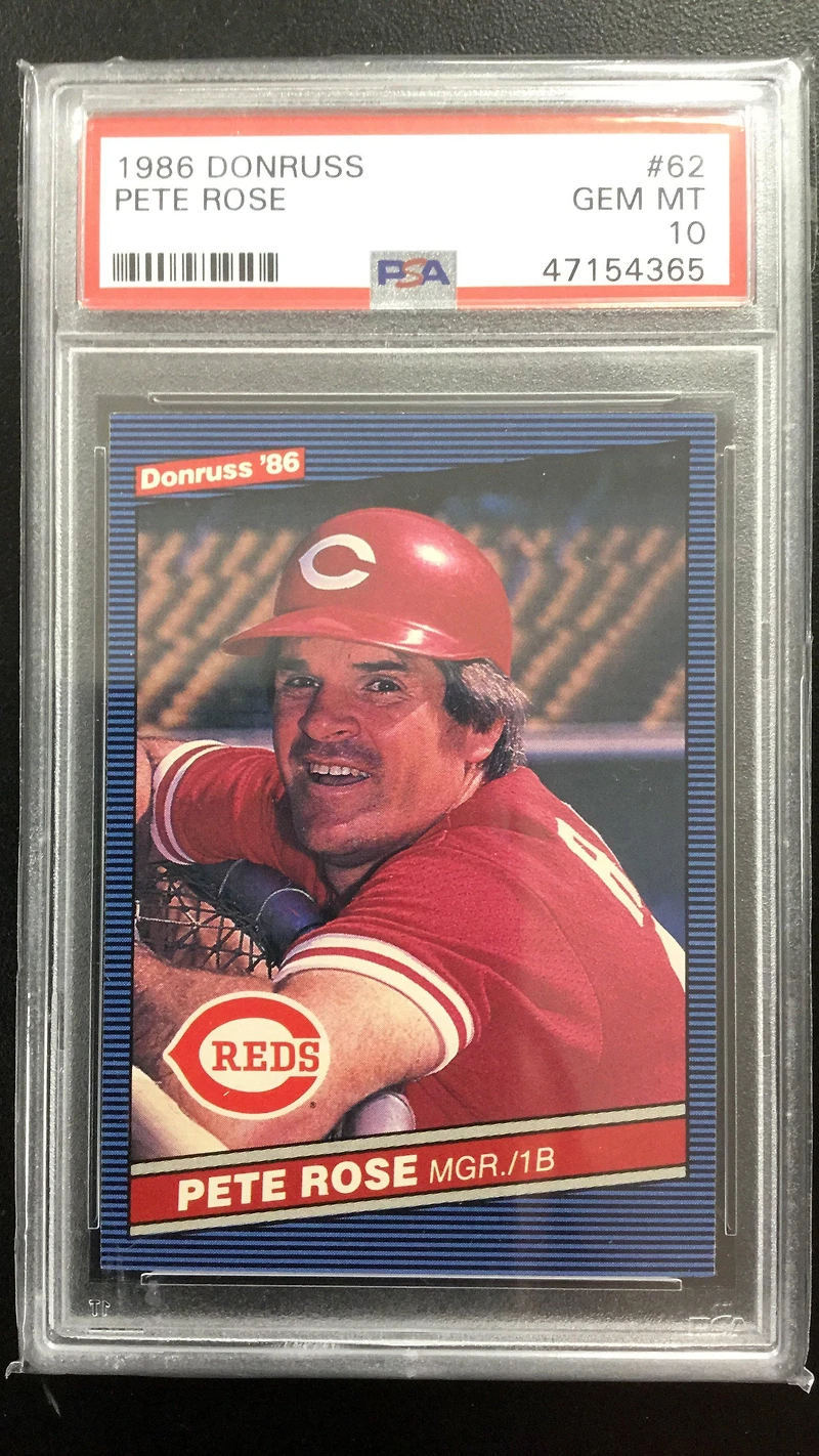 1986 Donruss 62 Pete Rose PSA 10