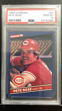 1986 Donruss 62 Pete Rose PSA 10