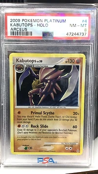 2009 Pokemon Platinum Arceus 4 Kabutops-holo PSA 8