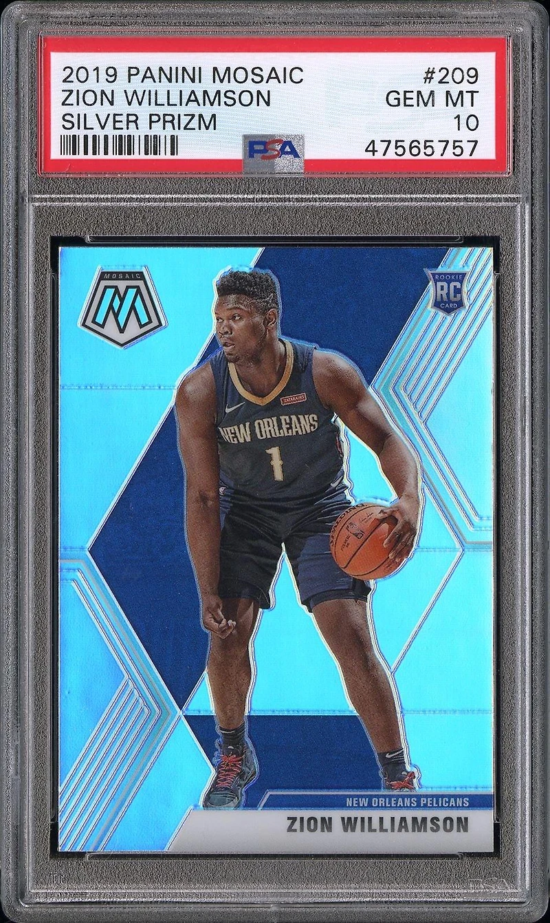2019 Panini Mosaic 209 Zion Williamson Silver Prizm PSA 10