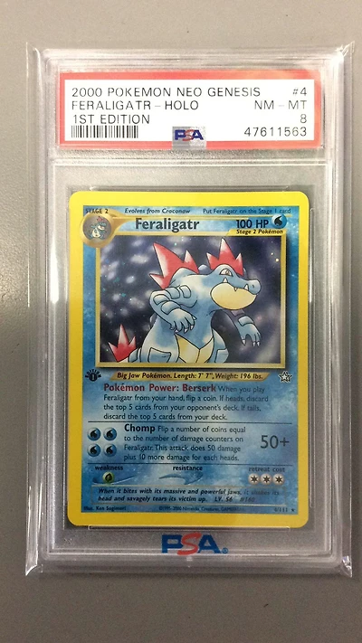 2000 Pokemon Neo Genesis 1st Edition 4 Feraligatr-holo PSA