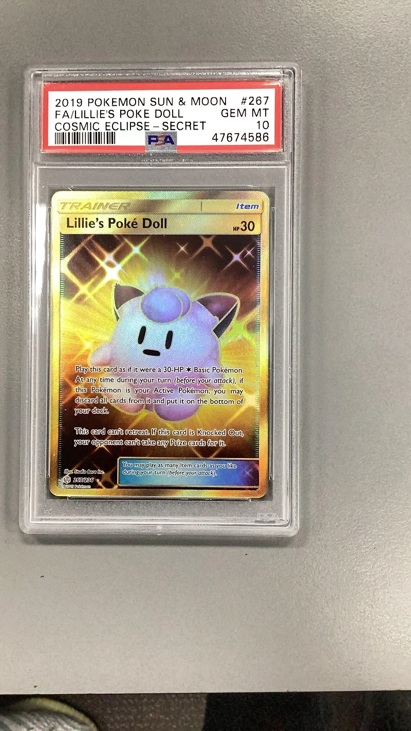 2019 Pokemon Sun & Moon Cosmic Eclipse 267 Full Art/lillie's Poke Doll Secret PSA