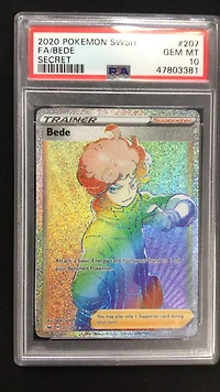 2020 Pokemon Sword & Shield 207 Full Art/bede Secret PSA