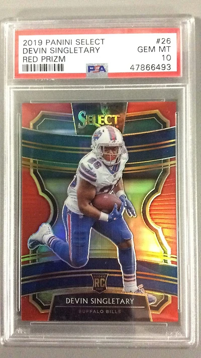 2019 Panini Select 26 Devin Singletary Red Prizm PSA 10